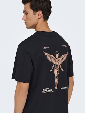 Only & Sons T-Shirt 'ONSNIRVANA' in Schwarz
