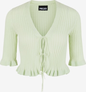 PIECES Knit Cardigan 'VELLA' in Green: front