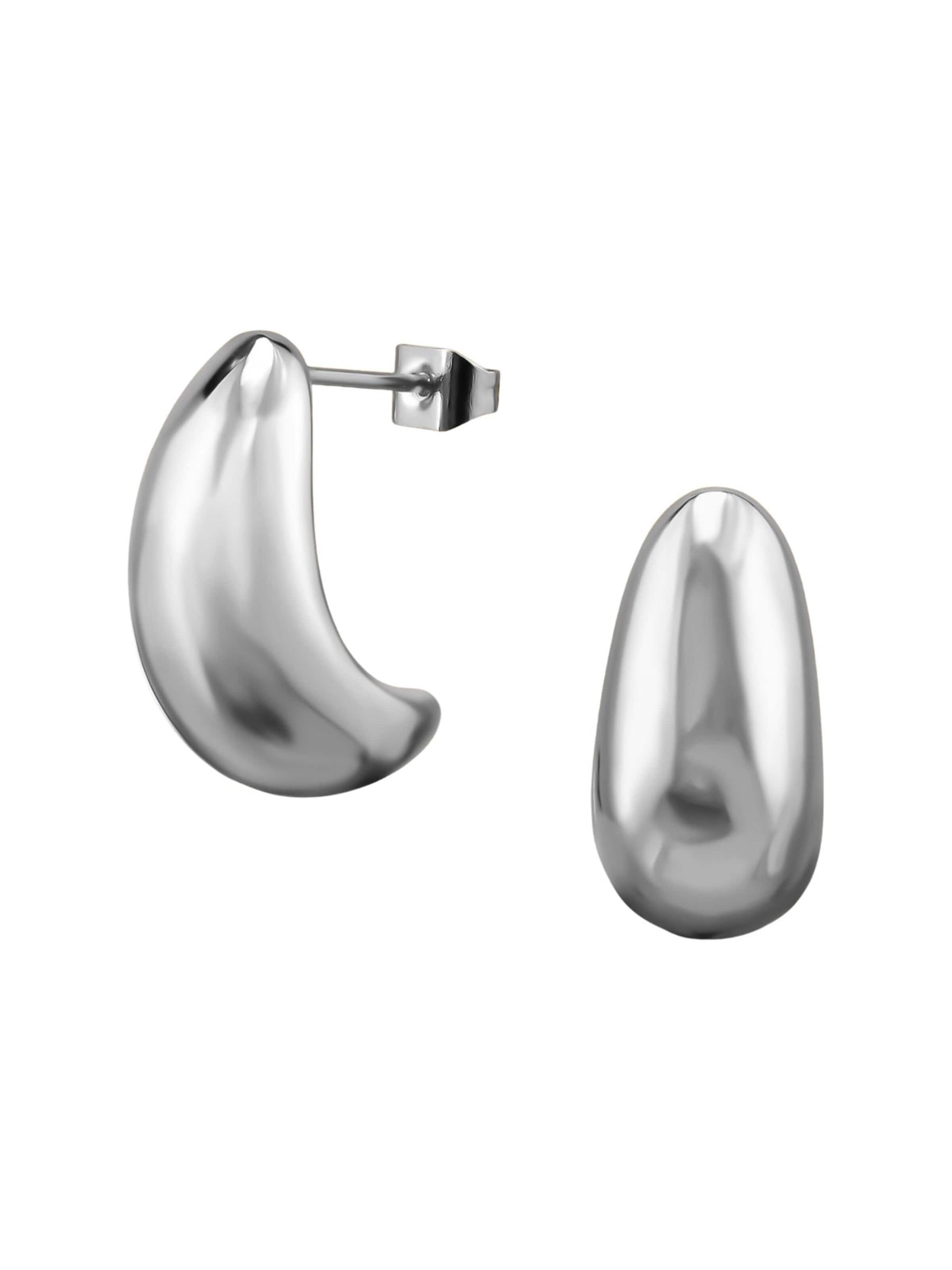 Maxte Earrings in Silver: front