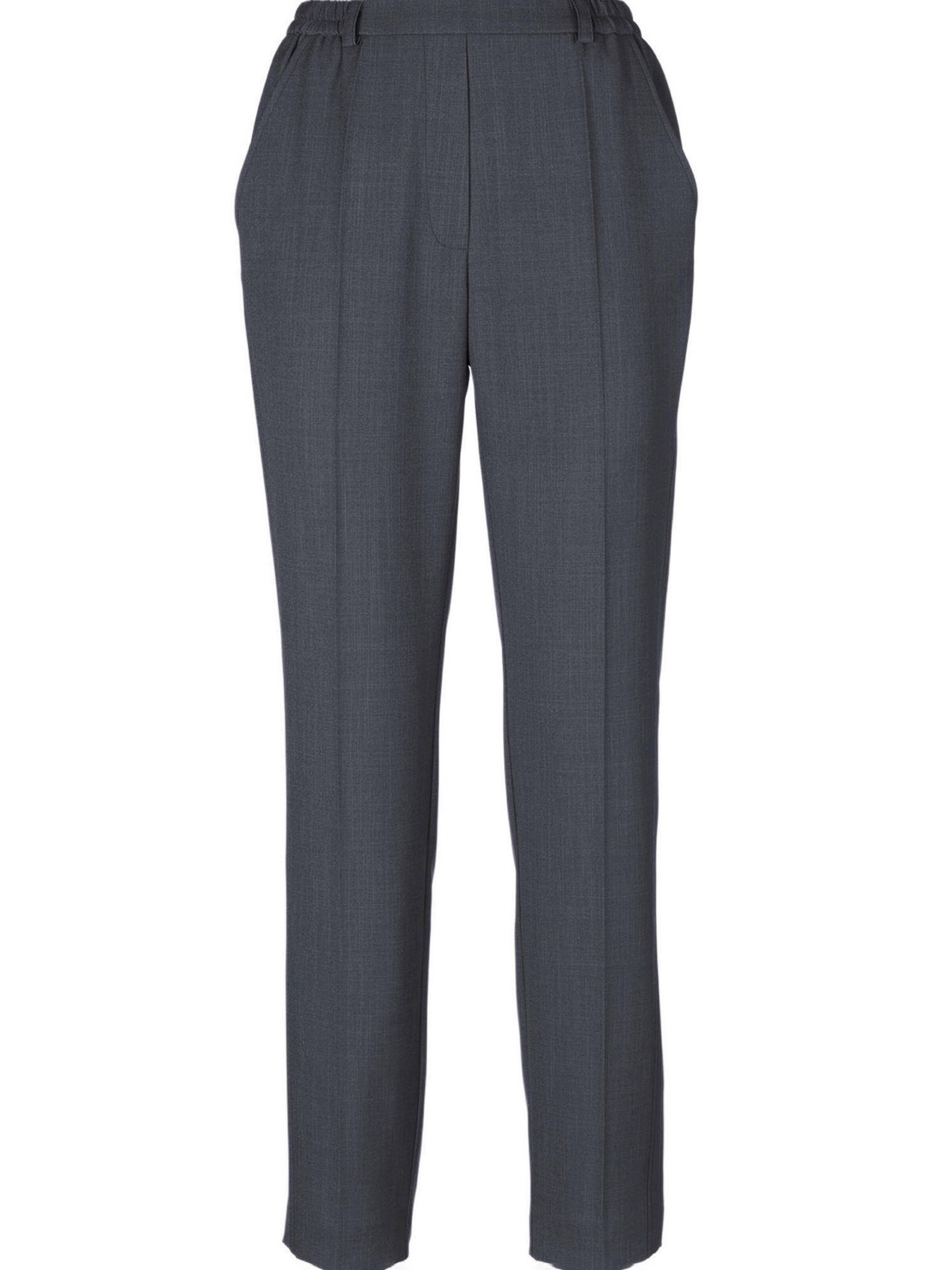 Goldner Regular Trousers with creases 'Martha' in Grey: front