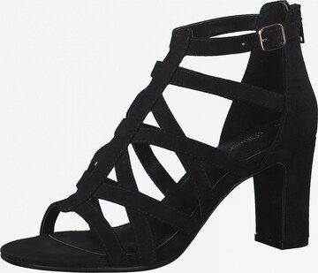 s.Oliver Strap Sandals in Black: front