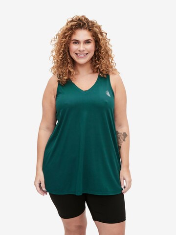 Active by Zizzi Sports Top 'ABASIC' in Green: front
