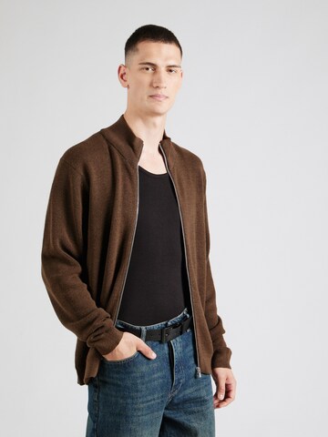 JACK & JONES Knit Cardigan 'JPRBLABUSHWICK' in Brown: front
