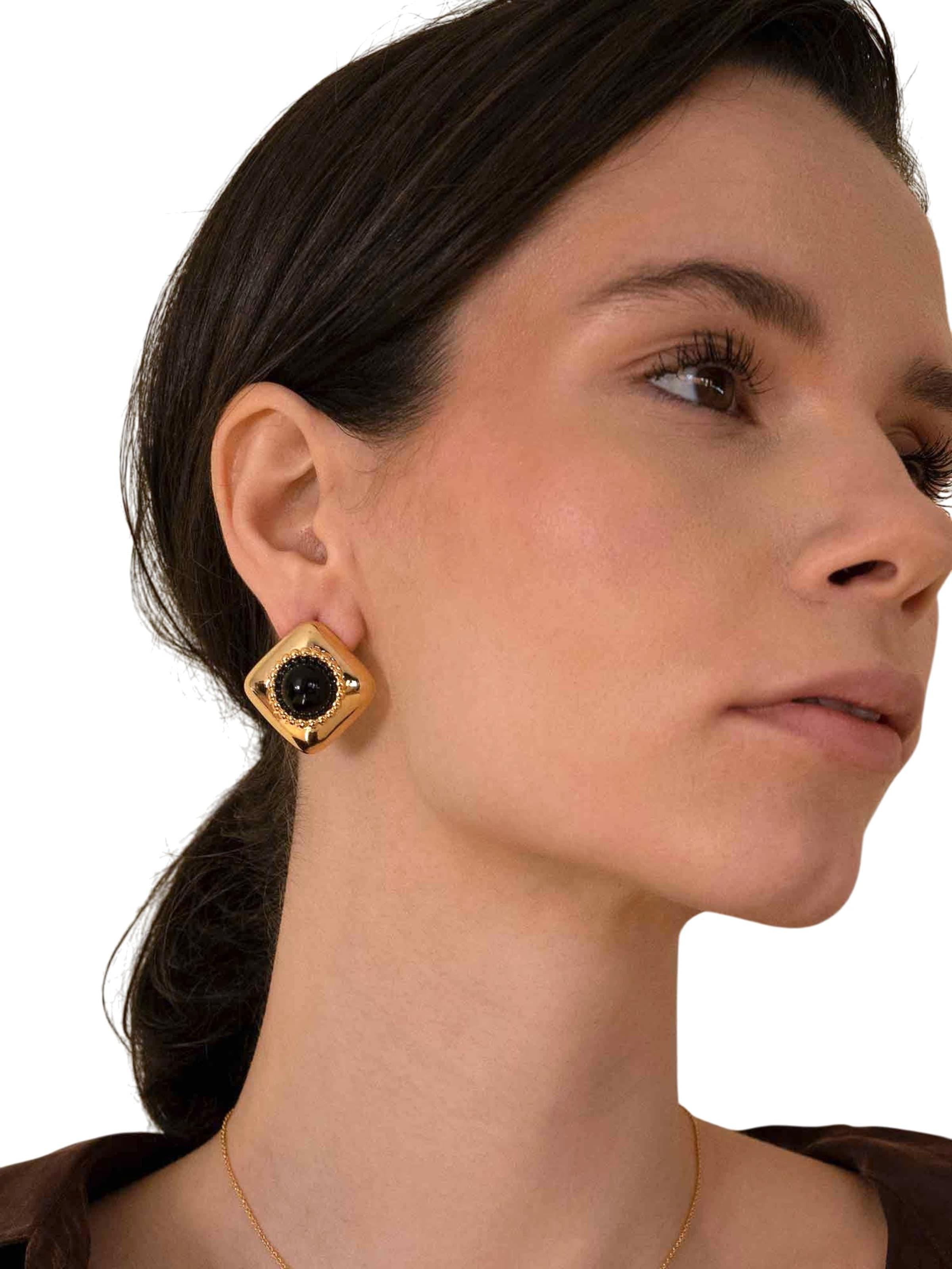 RteRme - Pendientes 'Melina Midnight' en oro