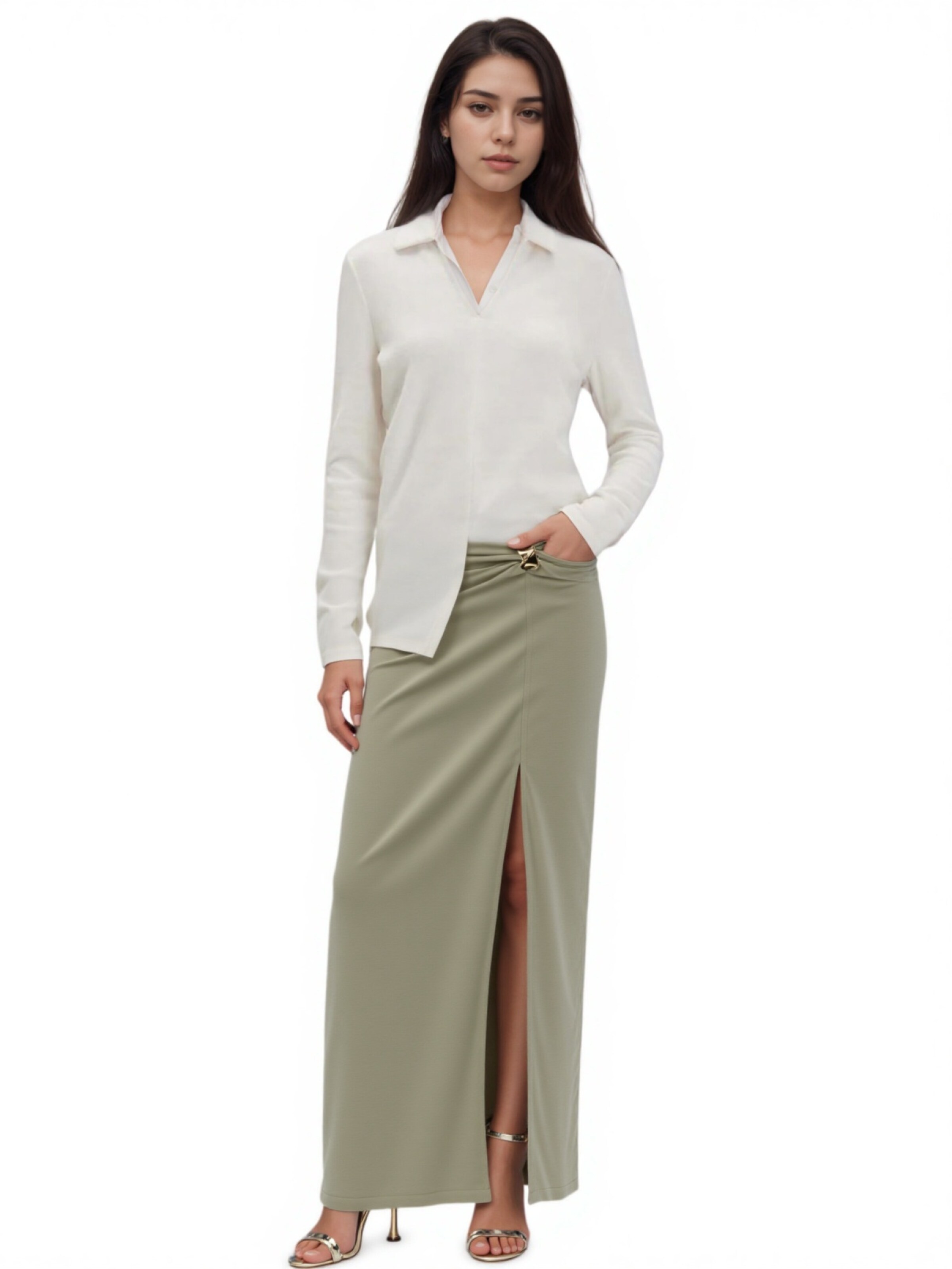 GUESS Rock 'Brigitte' in Grün: Vorderseite