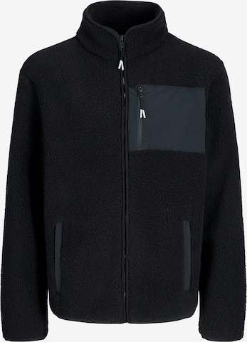 JACK & JONES Флисовая куртка 'Thatcher' в Черный: спереди