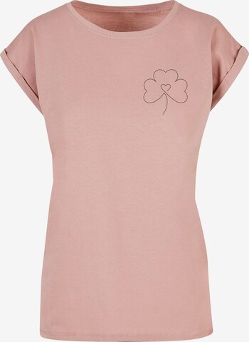 Merchcode Shirt 'Spring - Leaf Clover Flower' in Roze: voorkant