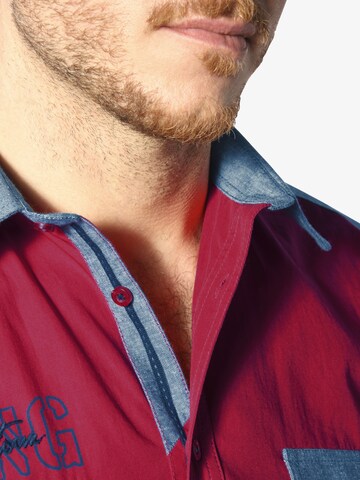 Jan Vanderstorm Comfort fit Button Up Shirt 'Herkko' in Red