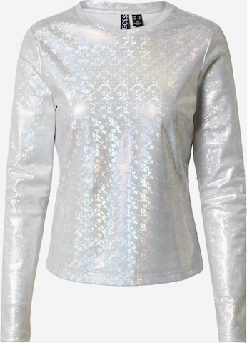 PIECES Blus 'NORIANNE' i silver: framsida