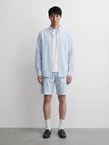 Burocs Regular Pants 'Seersucker' in Blue