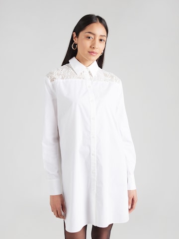 Robe-chemise Karl Lagerfeld en blanc : devant