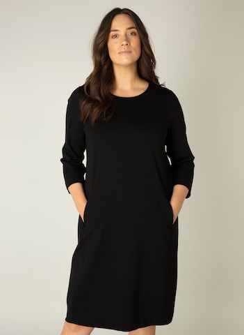 BASE LEVEL CURVY Summer Dress 'Addy' in Black: front