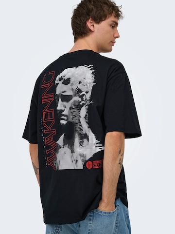 T-Shirt 'ONSKEANE' Only & Sons en noir : devant