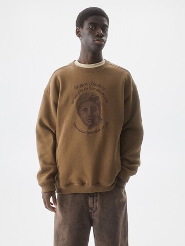 Sweat-shirt Pull&Bear en marron : devant