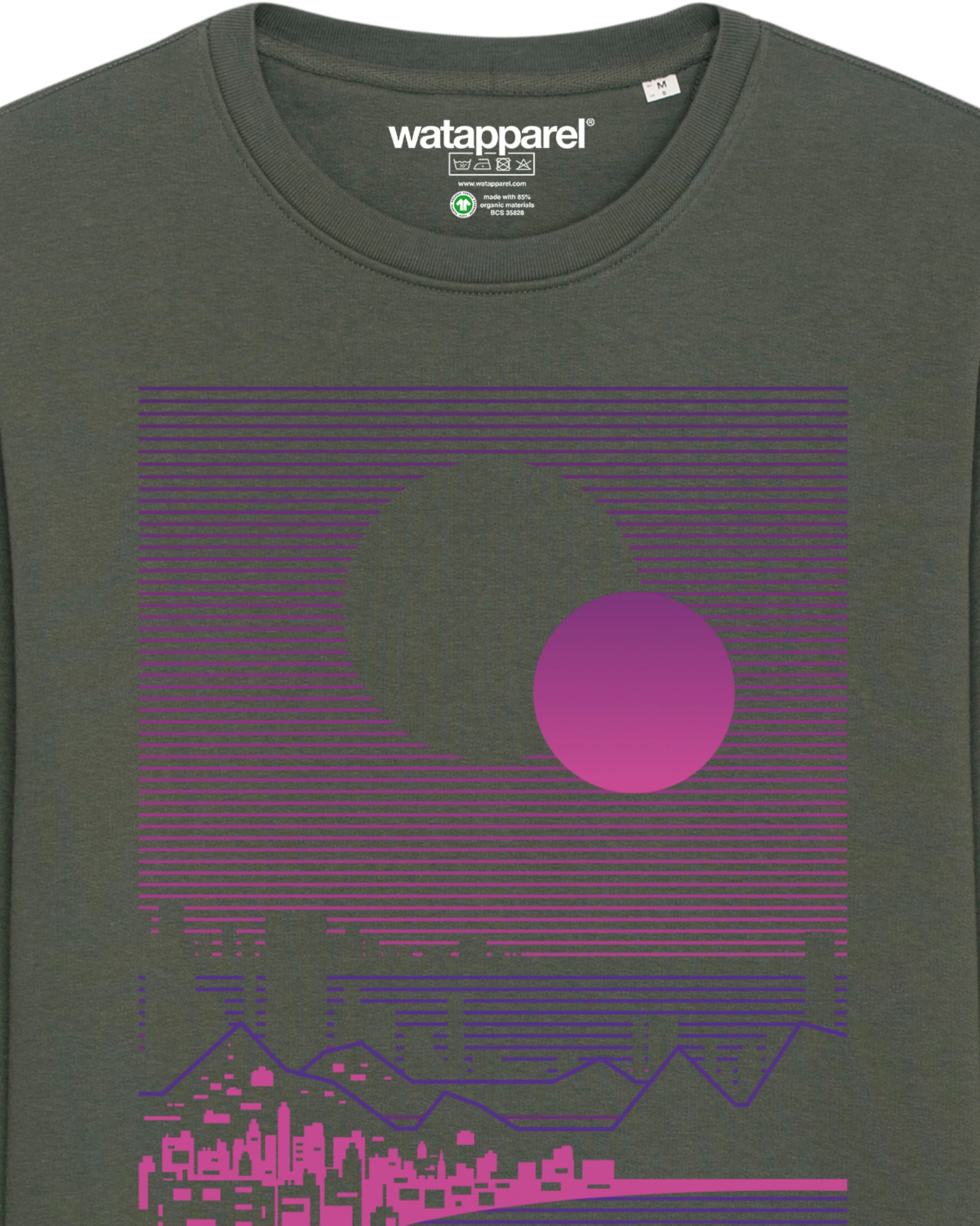 Watapparel Sweatshirt ' Sun and Moon Skyline ' in Groen