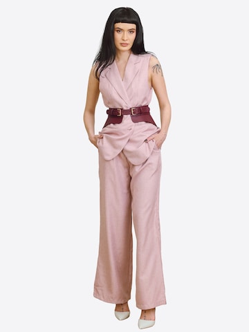 Haute Cuir - Cinturón 'Crescent Peplum Belt' en rojo
