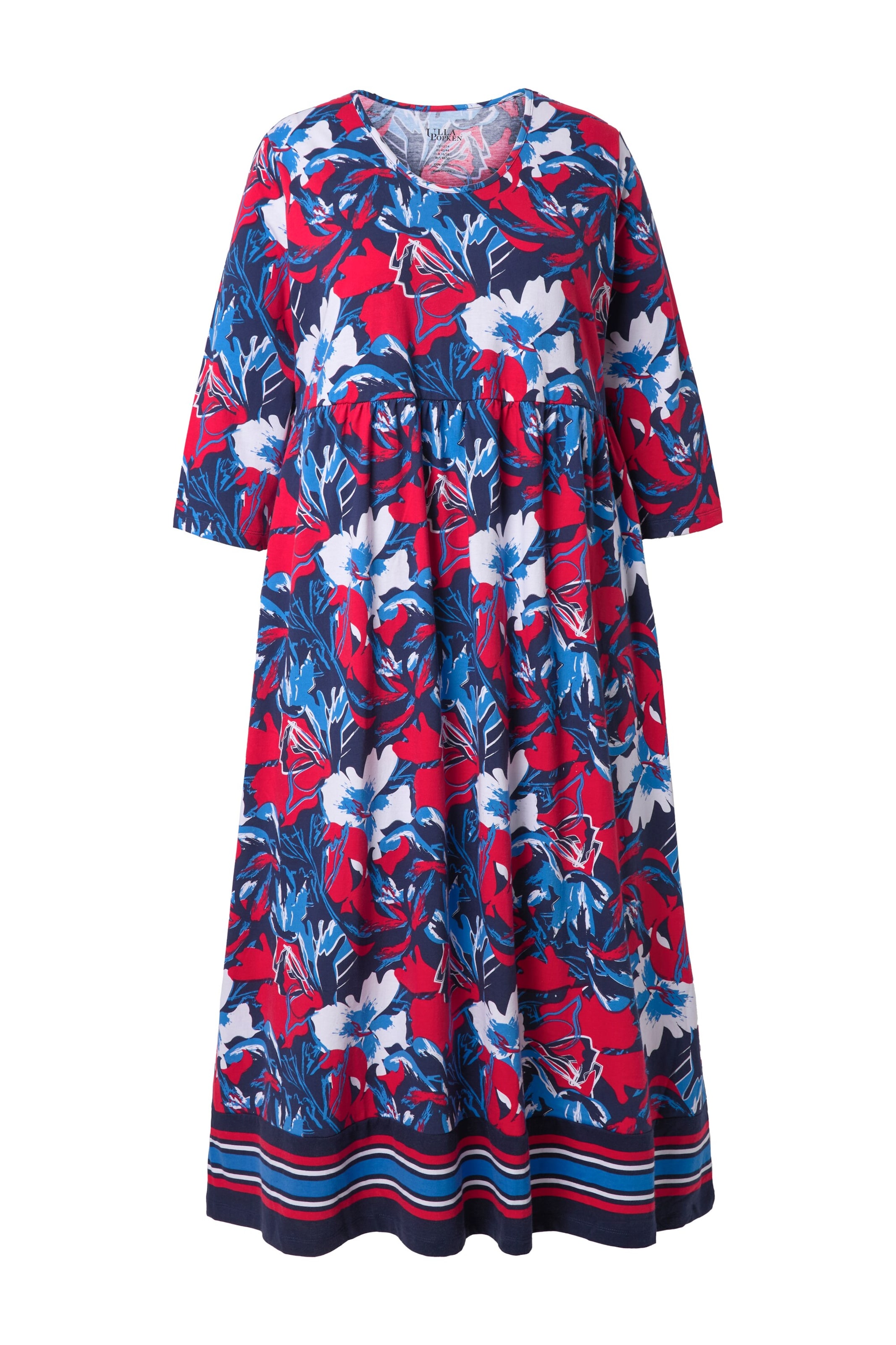 Ulla Popken Jurk in de kleur Blauw / Marine / Rood / Wit, Productweergave