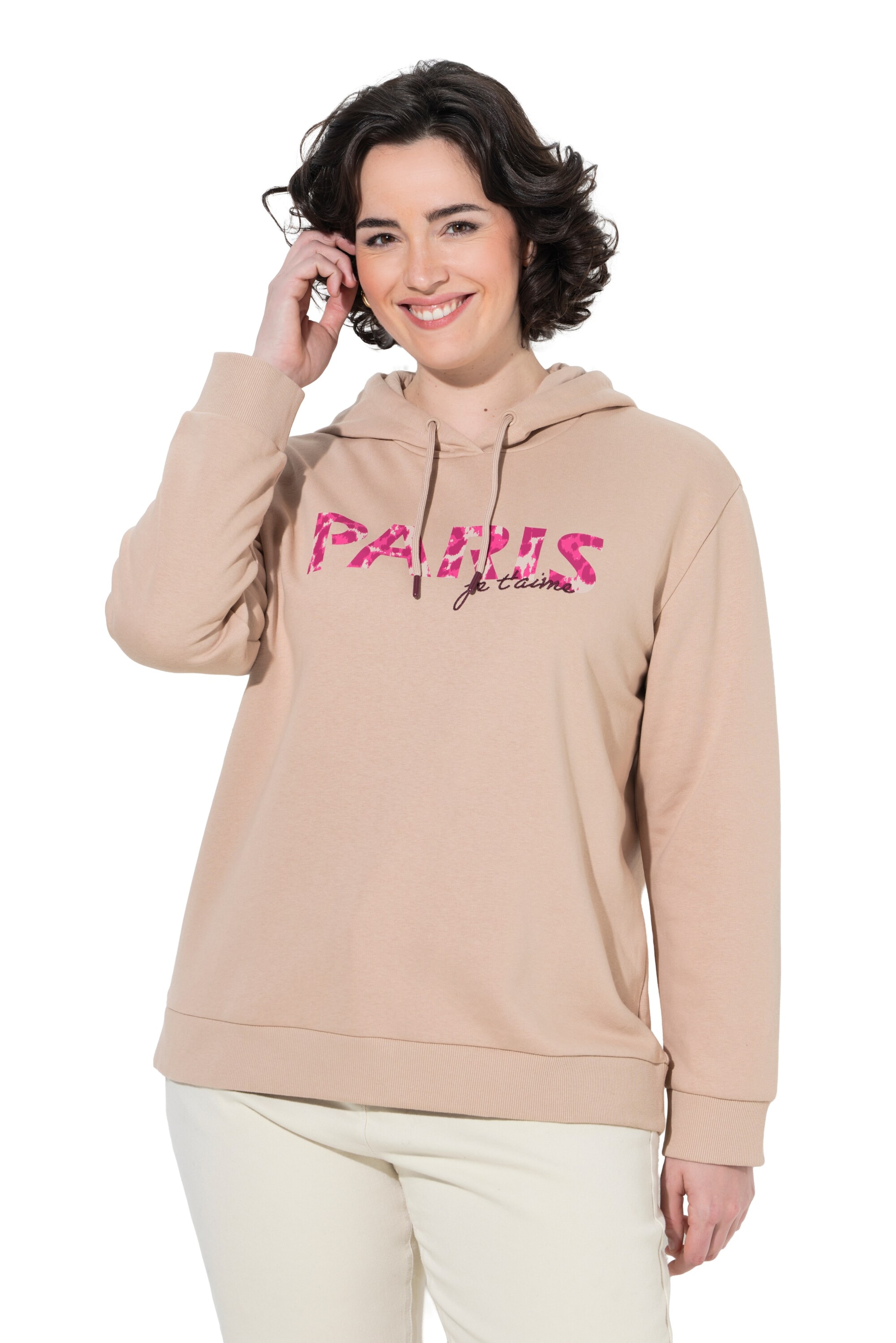 Ulla Popken Sweatshirt in Beige: voorkant