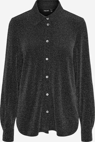 Camicia da donna 'PIA' di PIECES in nero: frontale