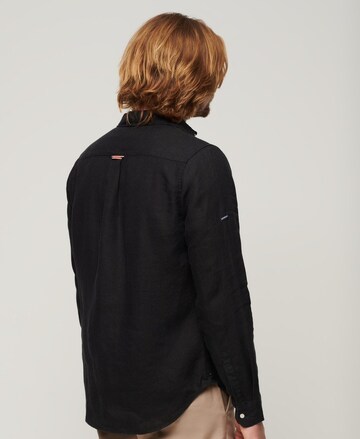 Superdry Regular fit Button Up Shirt in Black