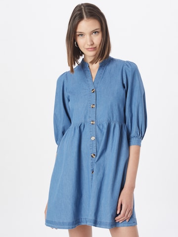 Warehouse Shirt Dress in Blue: front