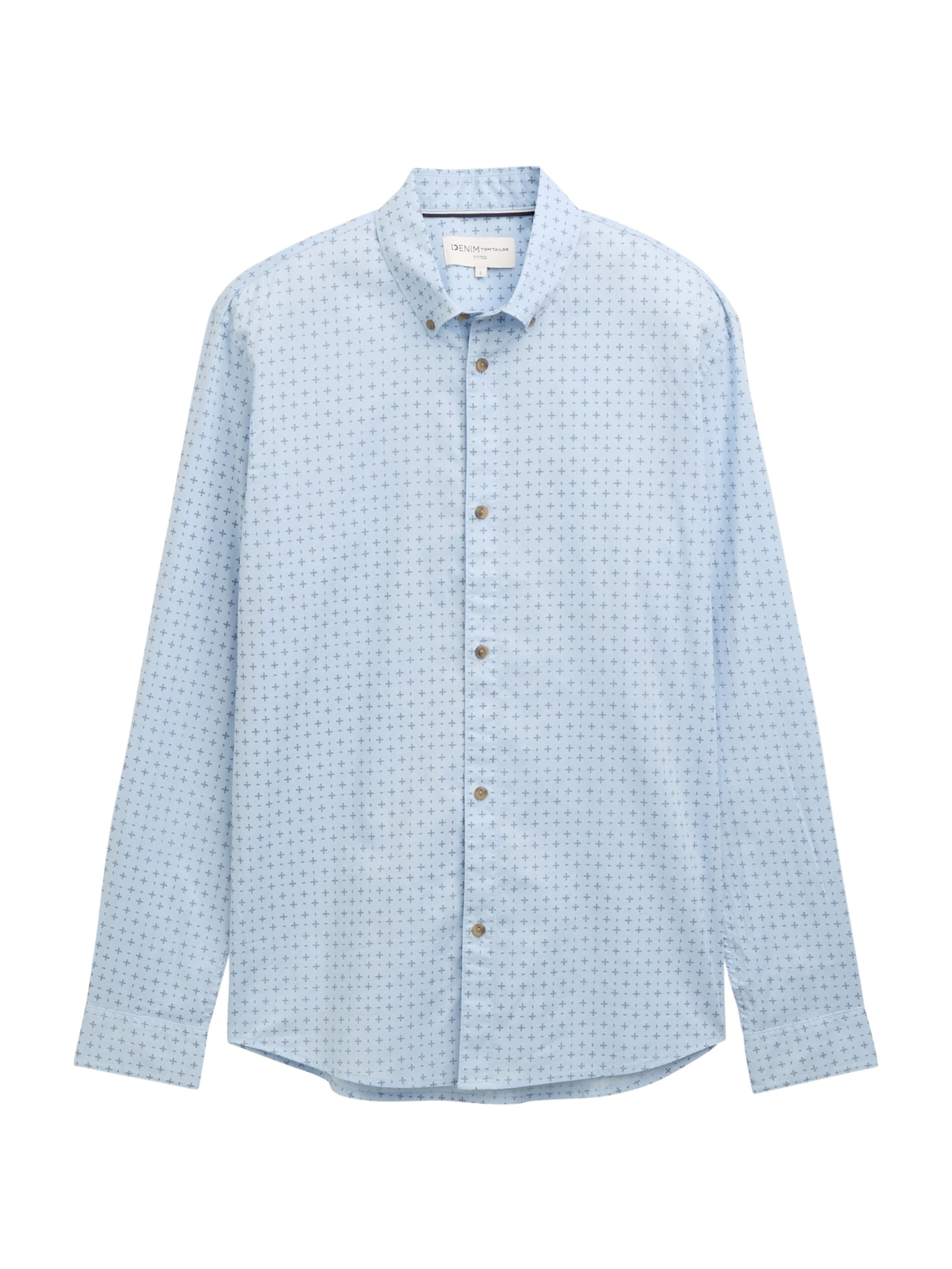 TOM TAILOR DENIM Button Up Shirt in Blue: front