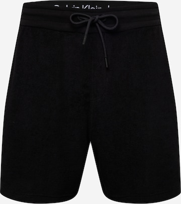 Calvin Klein Jeans Regular Trousers in Black: front