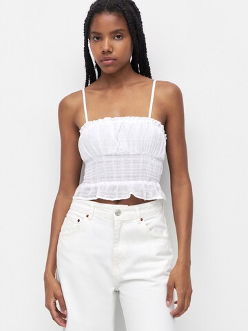 Pull&Bear Top in Wit: voorkant