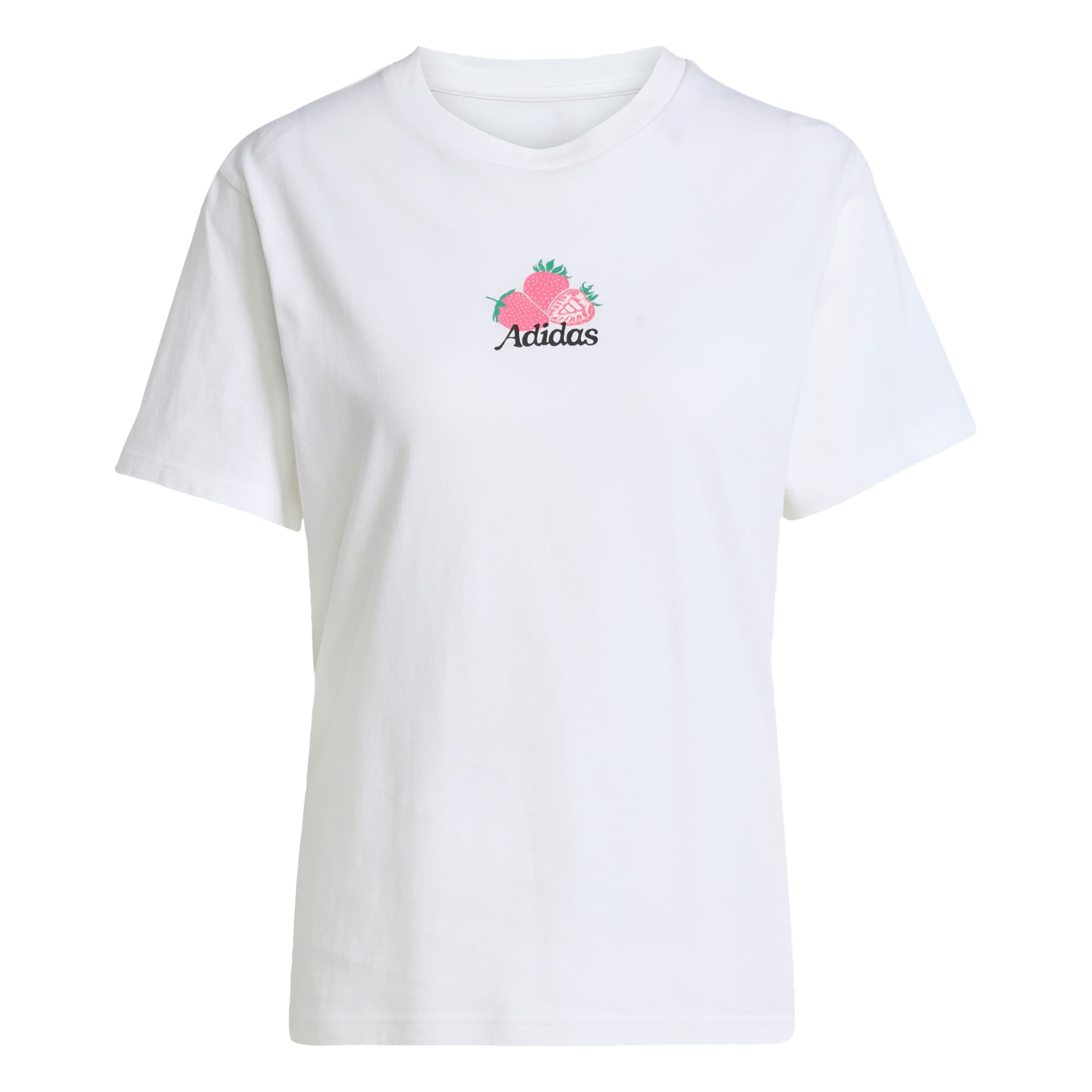 ADIDAS SPORTSWEAR Performance shirt 'Farmers Market Strawberry Graphic' in White: front