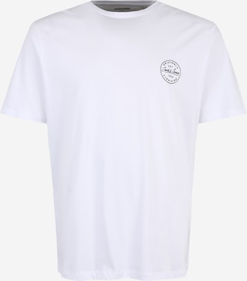 T-Shirt 'SHARK' Jack & Jones Plus en blanc : devant