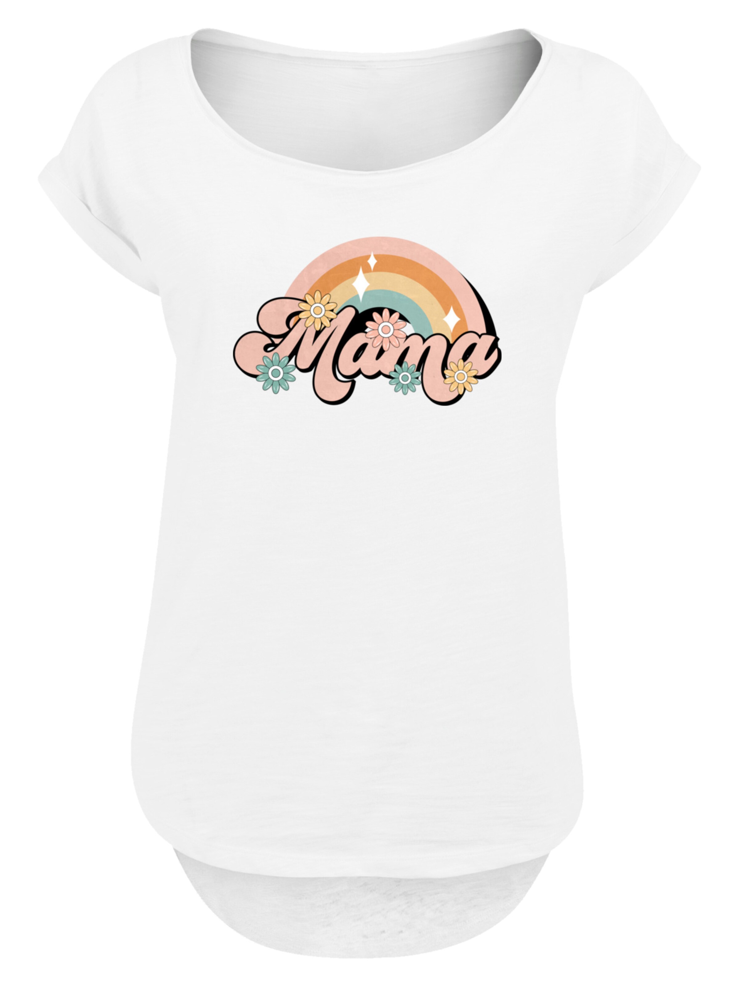 T-shirt 'Mothers Day Celebration Rainbow Mama Design Mom Appreciation' F4NT4STIC en blanc : devant