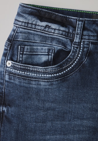 CECIL Loosefit Wide Leg Jeans mit Stickerei in Blau