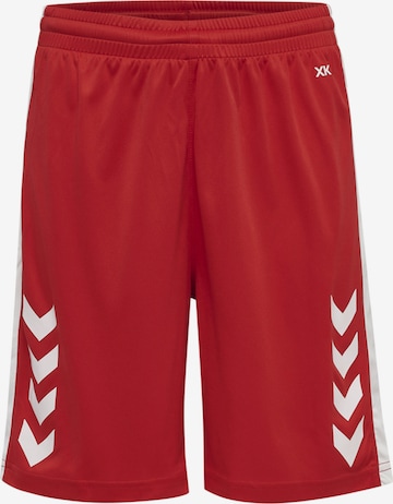 Hummel Regular Workout Pants in Red: front