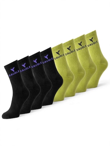DAUGLE Športne nogavice 'Daugle Unisex Crew Socks 2-Pack (Lime, Black)' | zelena barva: sprednja stran