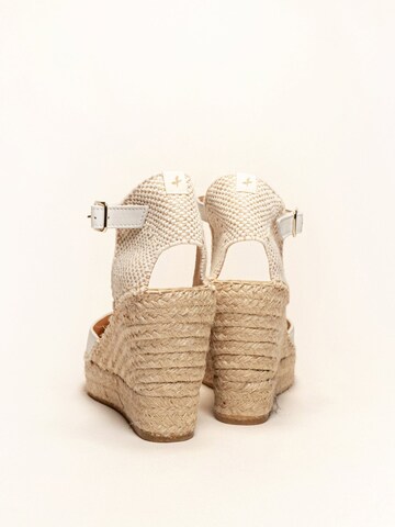 Alhamas Slingpumps 'Alpargata Cuña 10 cm' in Wit
