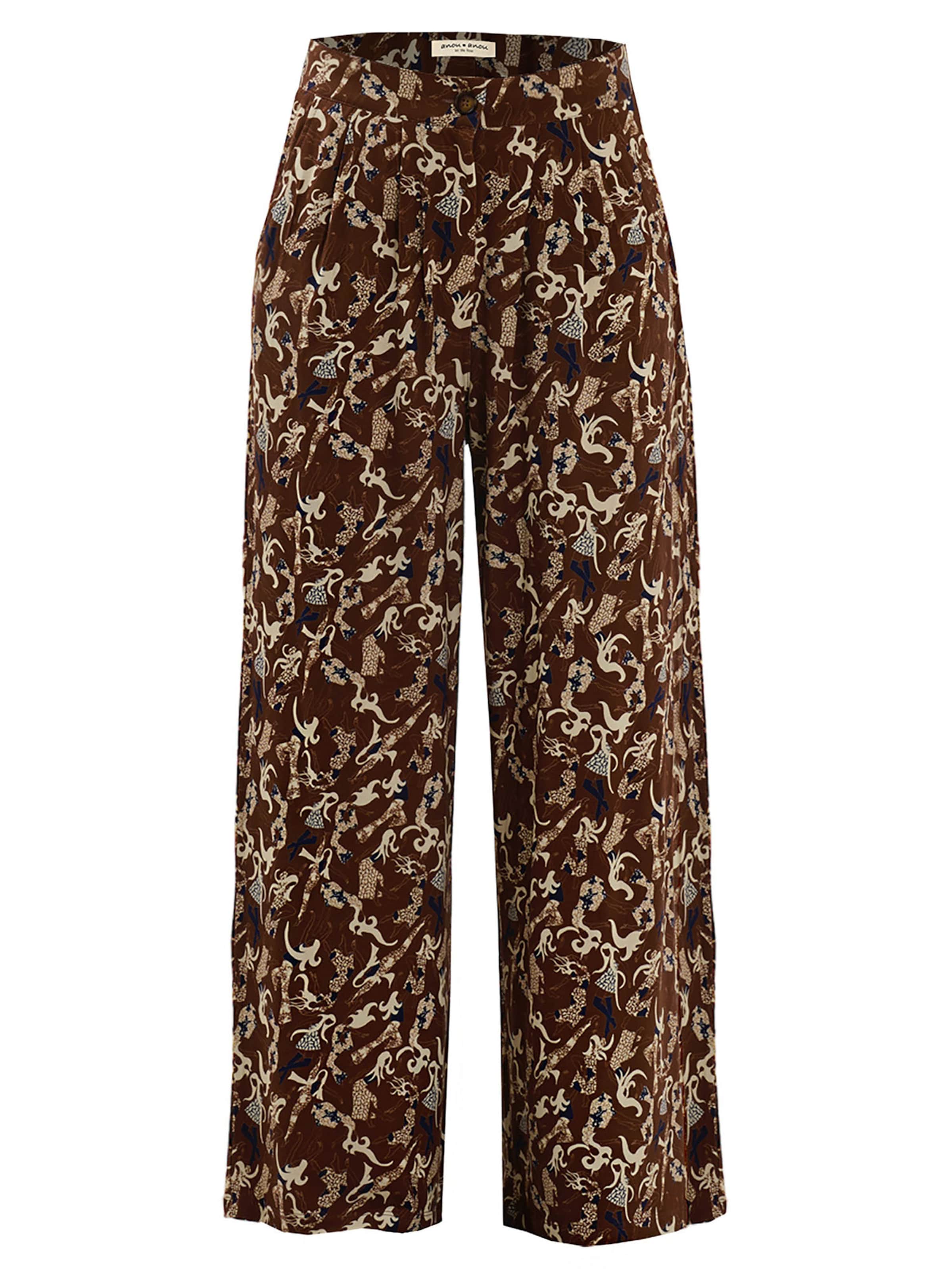 Anou Anou Wide Leg Bukser i brun: forside