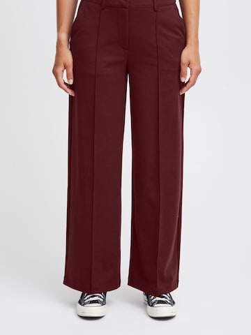 ICHI Wide leg Chino 'KATE' in Rood: voorkant