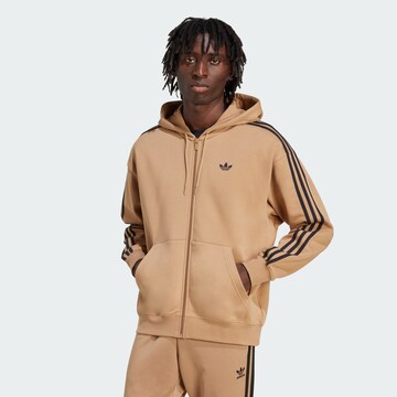 ADIDAS ORIGINALS Sweatjacka 'Adicolor' i brun: framsida