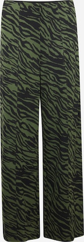 ICHI Wide leg Broek in Groen: voorkant