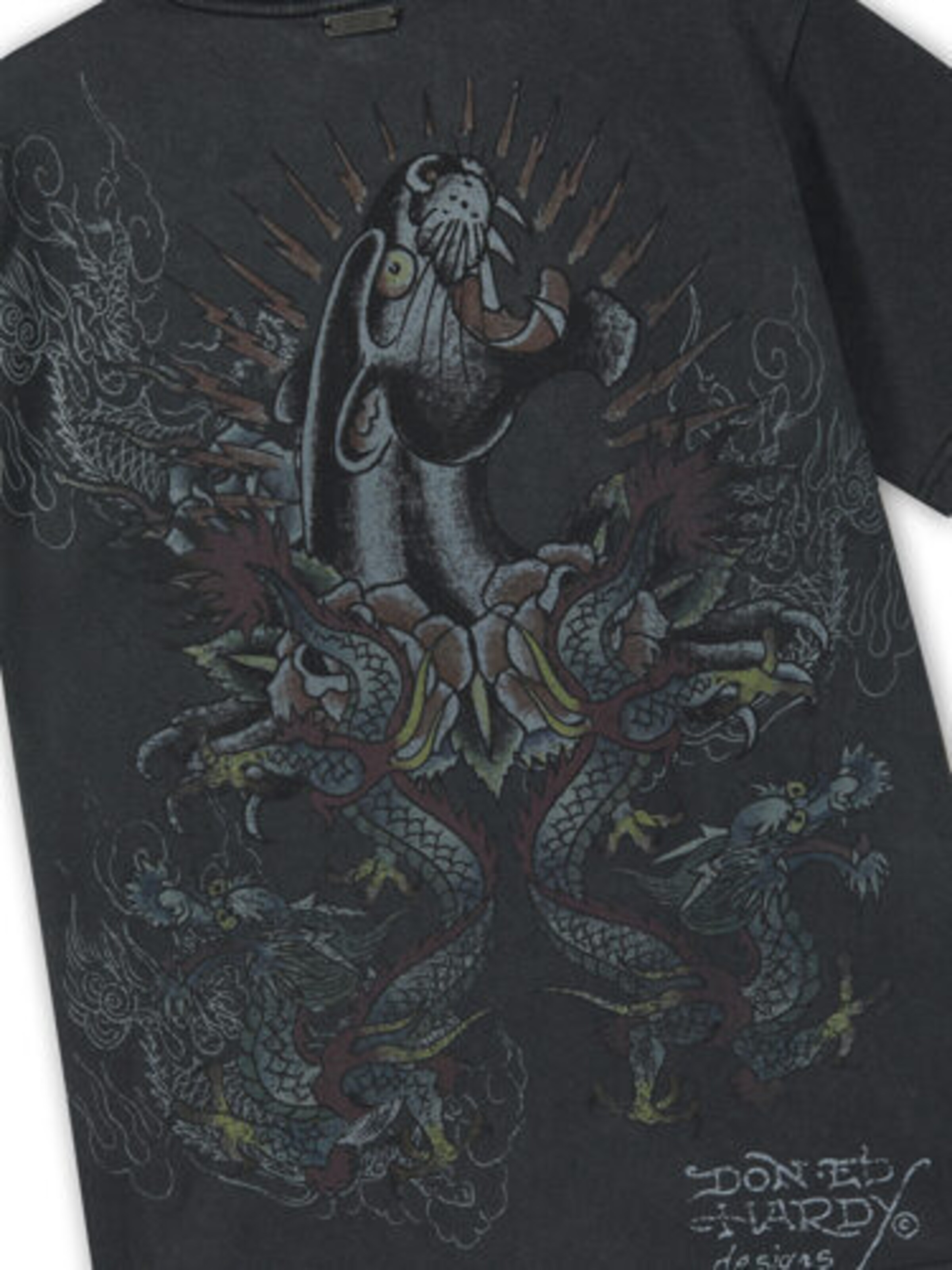 Ed Hardy Μπλουζάκι 'Dragon Panther' σε μαύρο