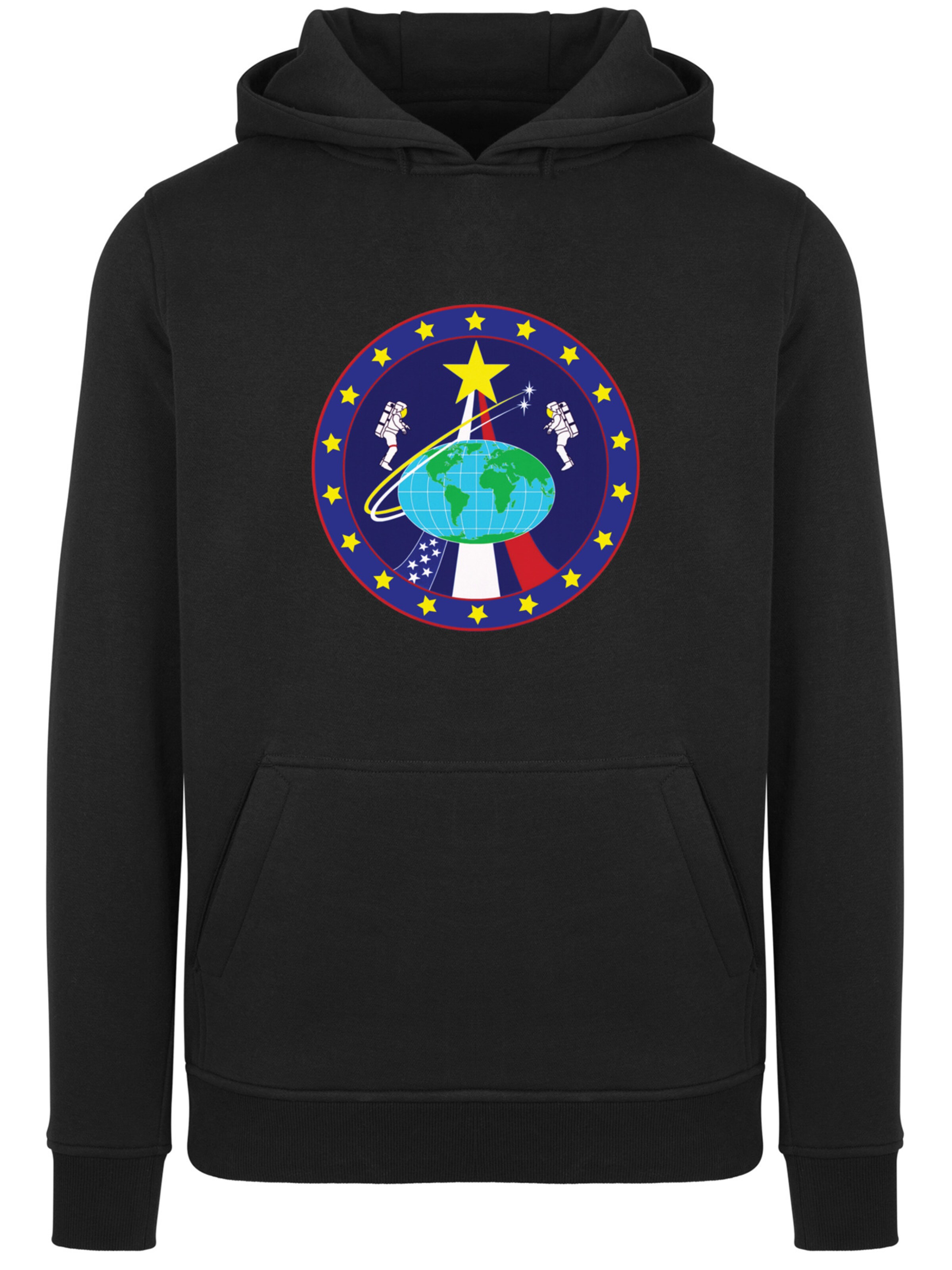 F4NT4STIC Sweatshirt 'NASA Classic Globe Astronauts' in Black: front