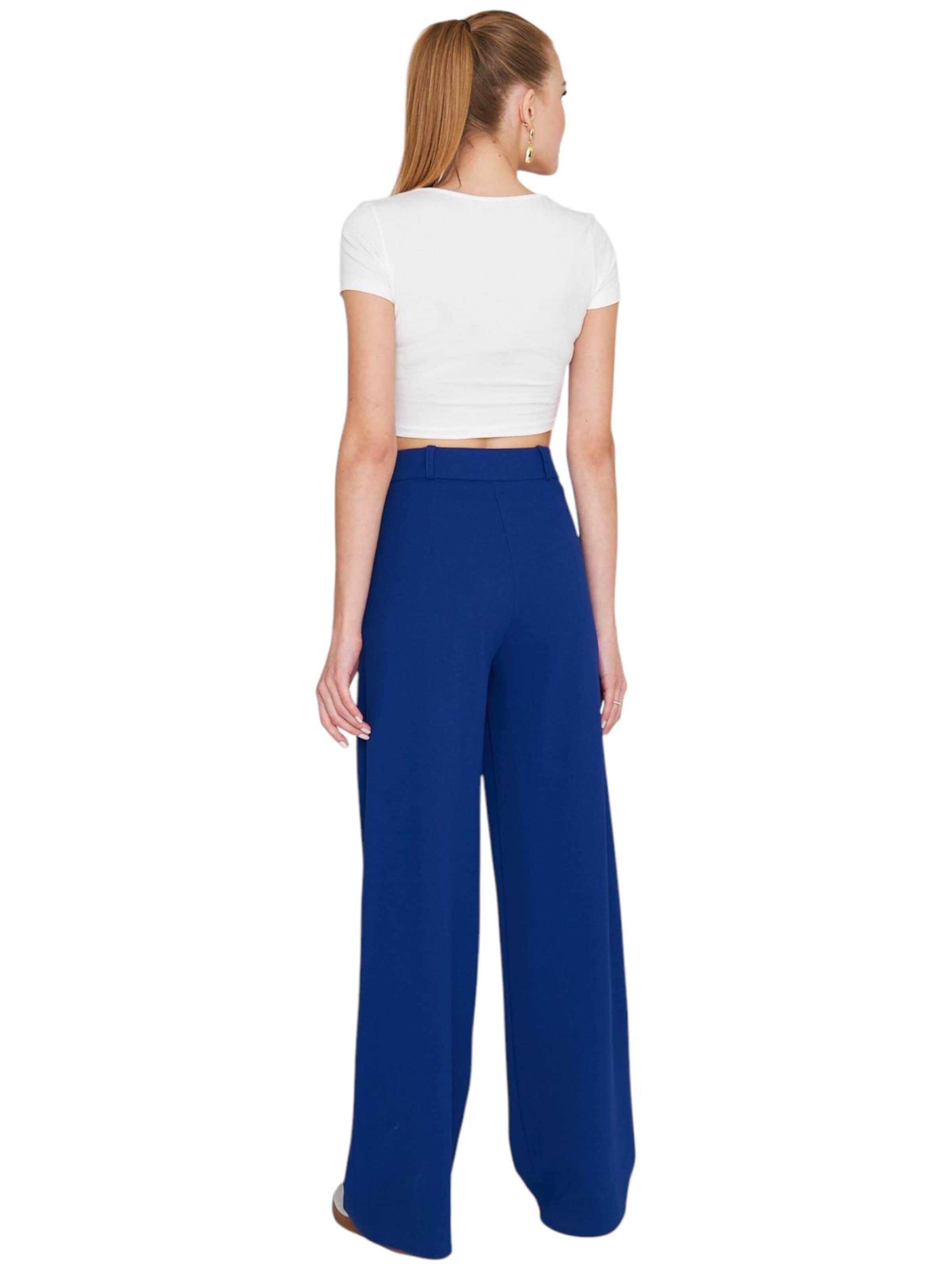fashionshowcase Wide leg Pleat-Front Pants 'Seyra' in Blue