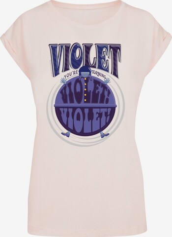 Maglietta 'Willy Wonka - Violet Turning Violet' di ABSOLUTE CULT in rosa: frontale
