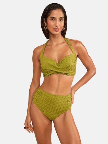 Top per bikini di love & roses in verde: frontale