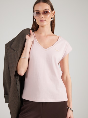 Pepe Jeans - Camiseta en rosa: frente