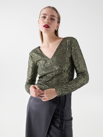 Salsa Jeans Blouse in Groen: voorkant