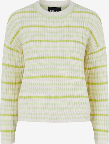 PIECES Пуловер 'Gina' в зелено: отпред