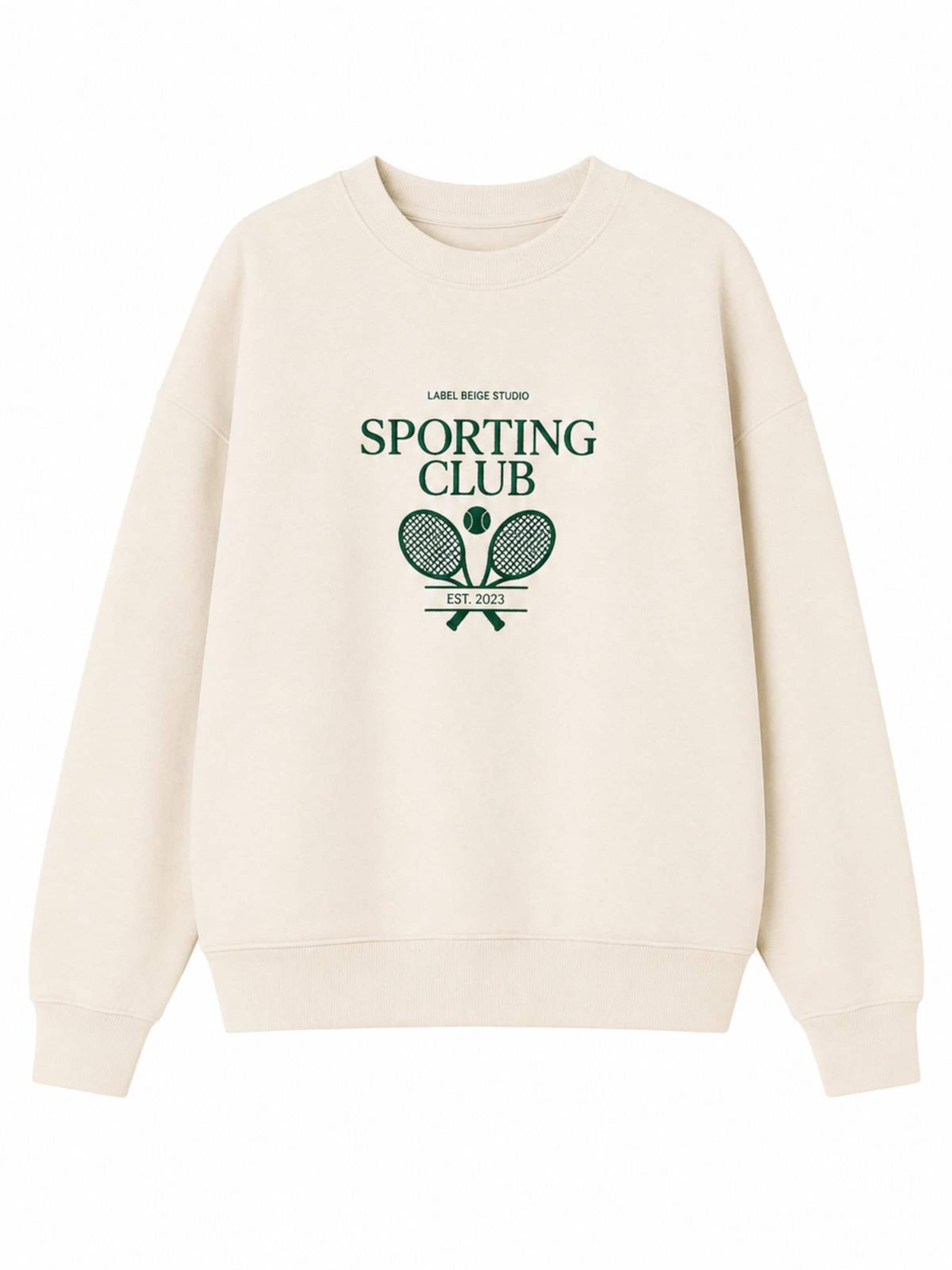 La Label Beige Sweatshirt 'Sporting Club' in Beige: front