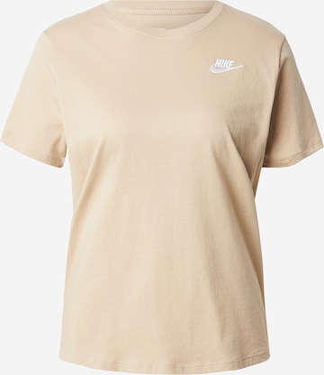 Nike Sportswear Shirt 'Club Essentials' in Bruin: voorkant