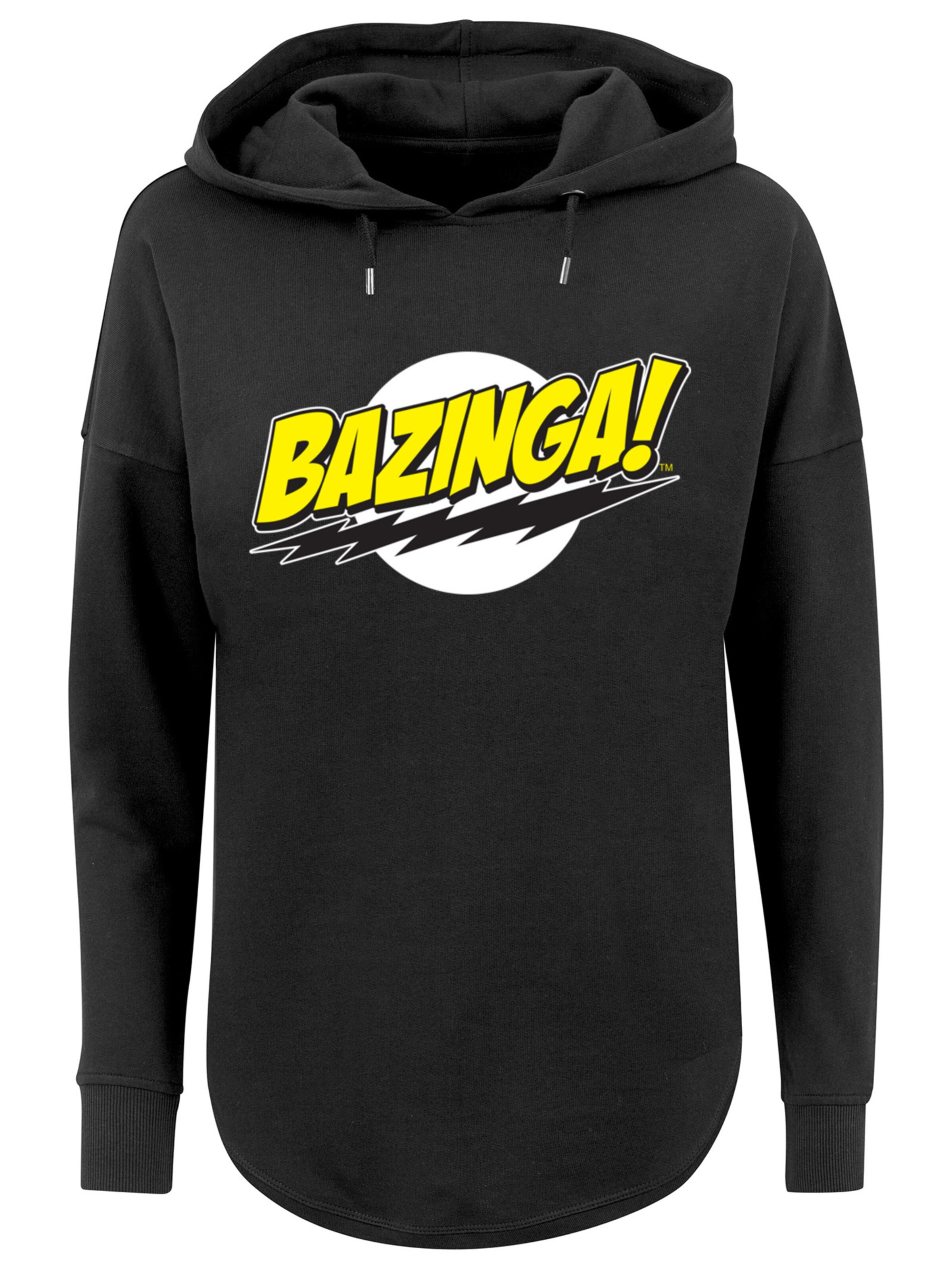 F4NT4STIC Sweatshirt 'Bazinga' in Zwart: voorkant